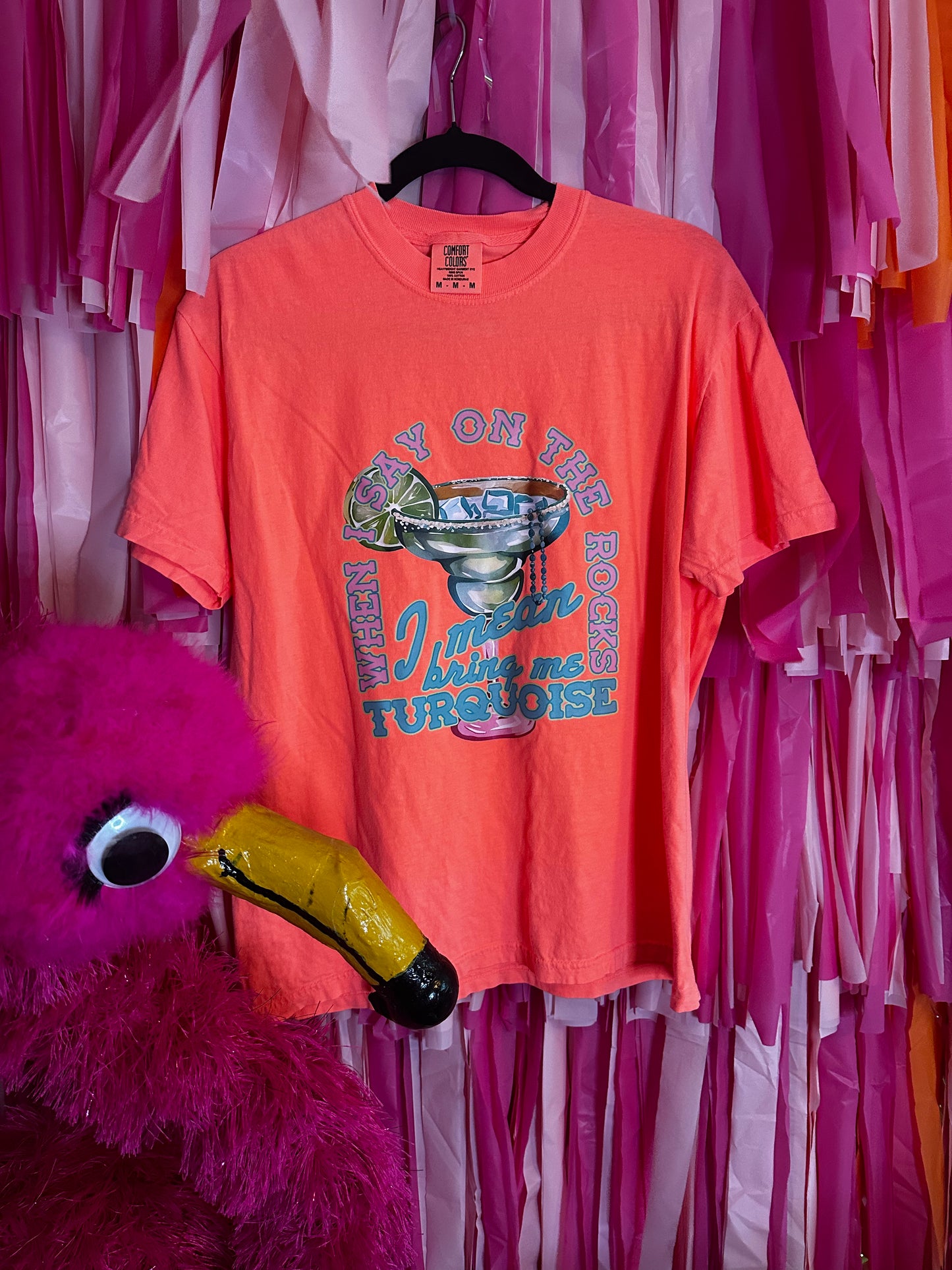 When I Said On The Rocks I Mean Bring Me Turquoise Comfort Colors Neon Red Orange