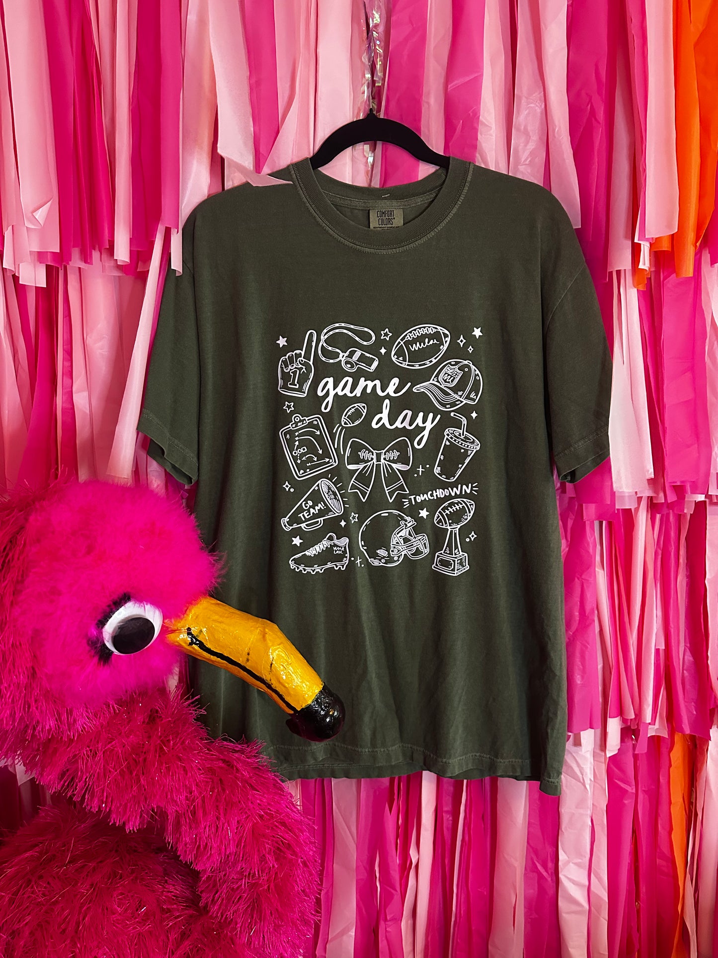 Football Game Day Collage Comfort Colors Hemp