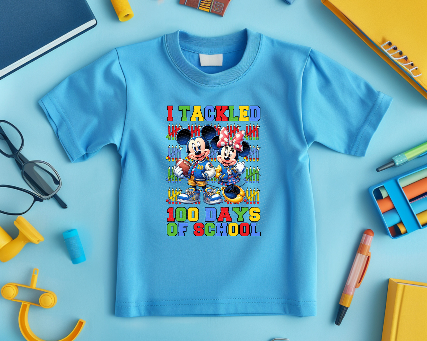 I Tackled 100 Days of School Mickey & Minnie DTF TRANSFER