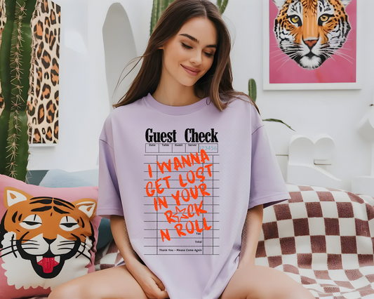 I Wanna Get Lost Guest Check DTF TRANSFER