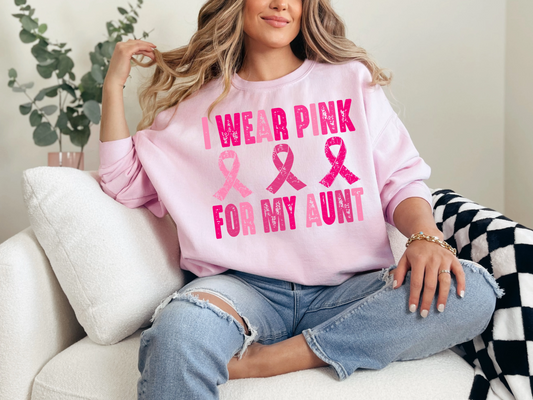 I Wear Pink For My | 6 Family Members | DTF TRANSFER
