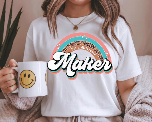 I'm A Difference Maker Pastel Leopard DTF TRANSFER