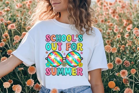 School's Out For Summer Sunglasses DTF TRANSFER