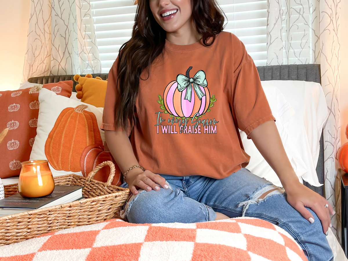 In Every Season I Will Priase Him Pumpkin DTF TRANSFER