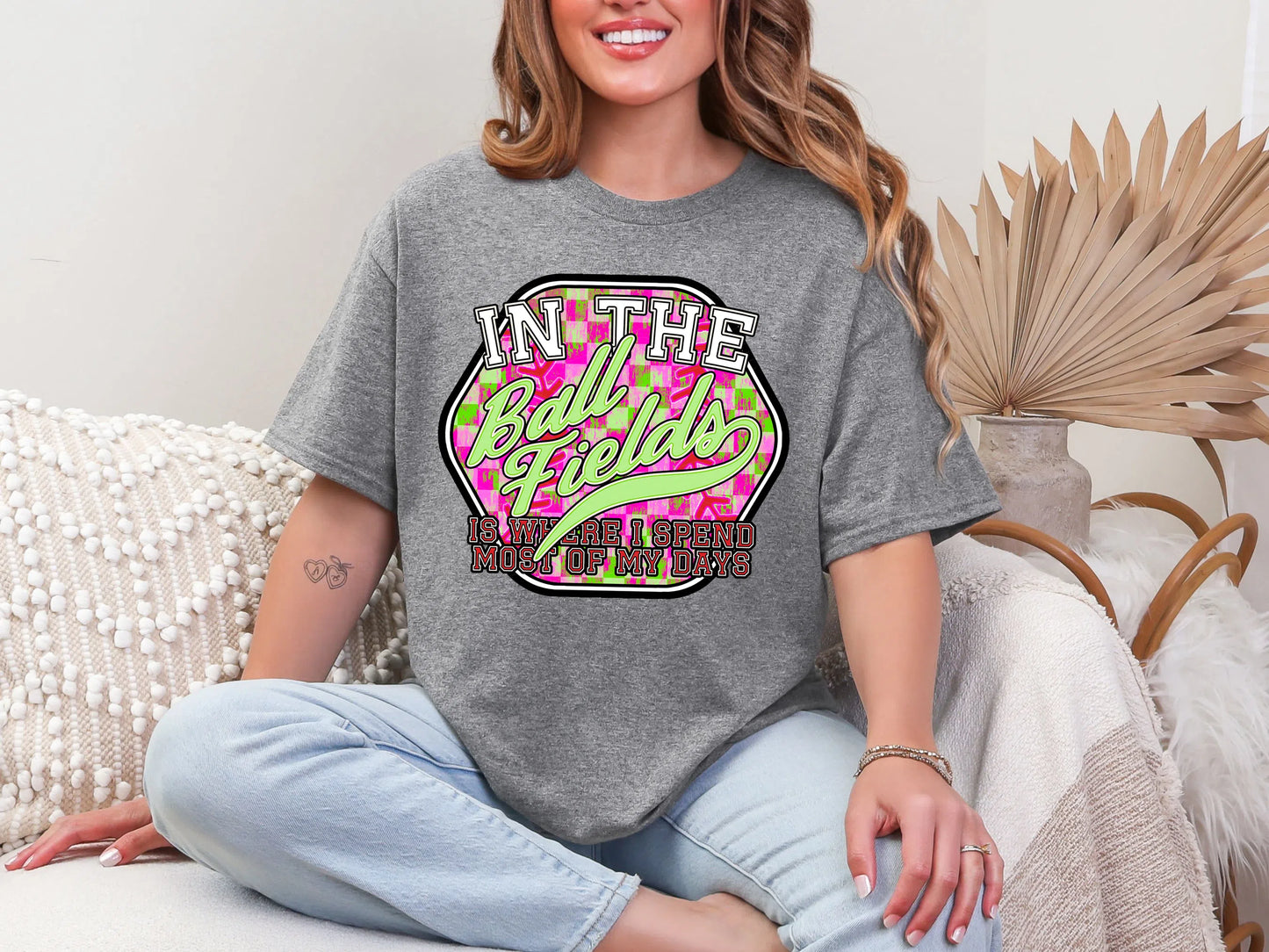 In the Ball Fields Green DTF TRANSFER
