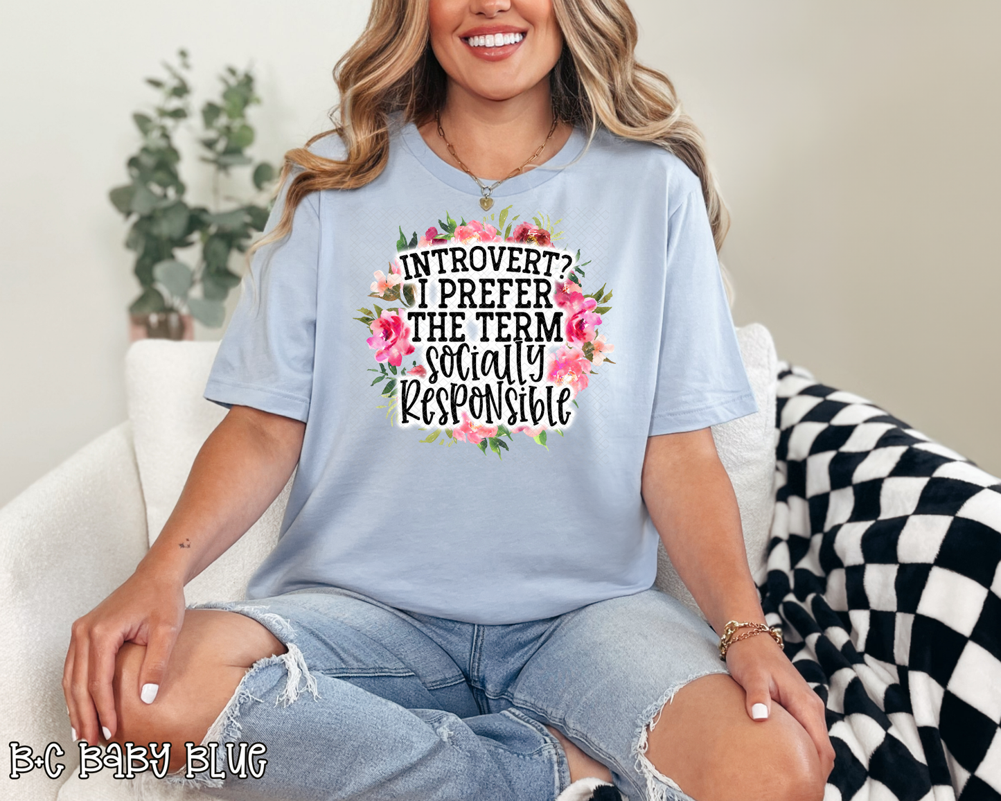 Introvert I Prefer The Term Socially Responsible Floral DTF TRANSFER