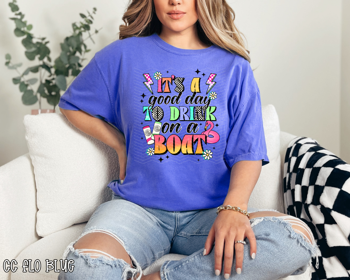 It's A Good Day To Drink On A Boat Stars DTF TRANSFER