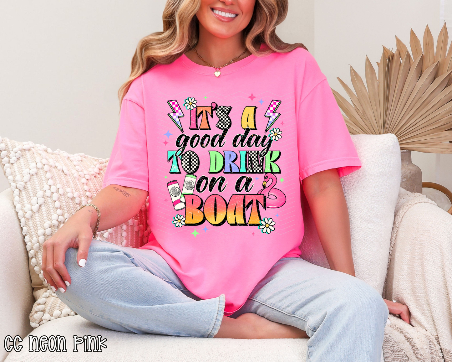 It's A Good Day To Drink On A Boat Stars DTF TRANSFER