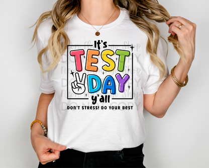 It's Test Day Y'all Square Black