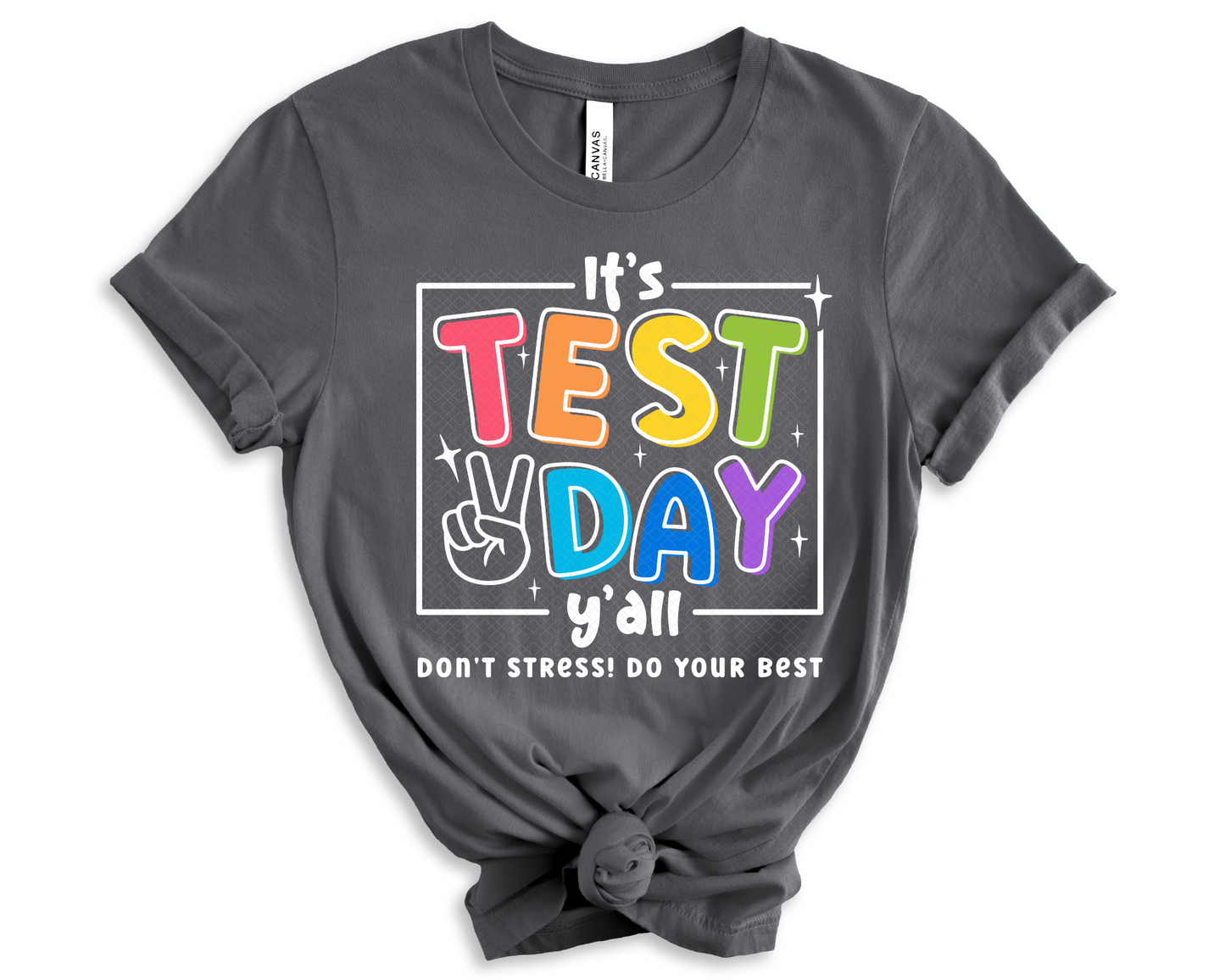 It's Test Day Y'all Square White