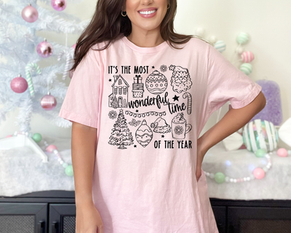 It's The Most Wonderful Time of the Year Doodle | 3 Colors | DTF TRANSFER