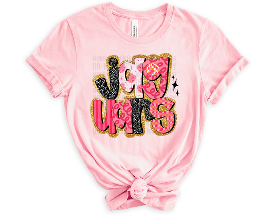 Jaguars Pink Retro Glitter DTF TRANSFER