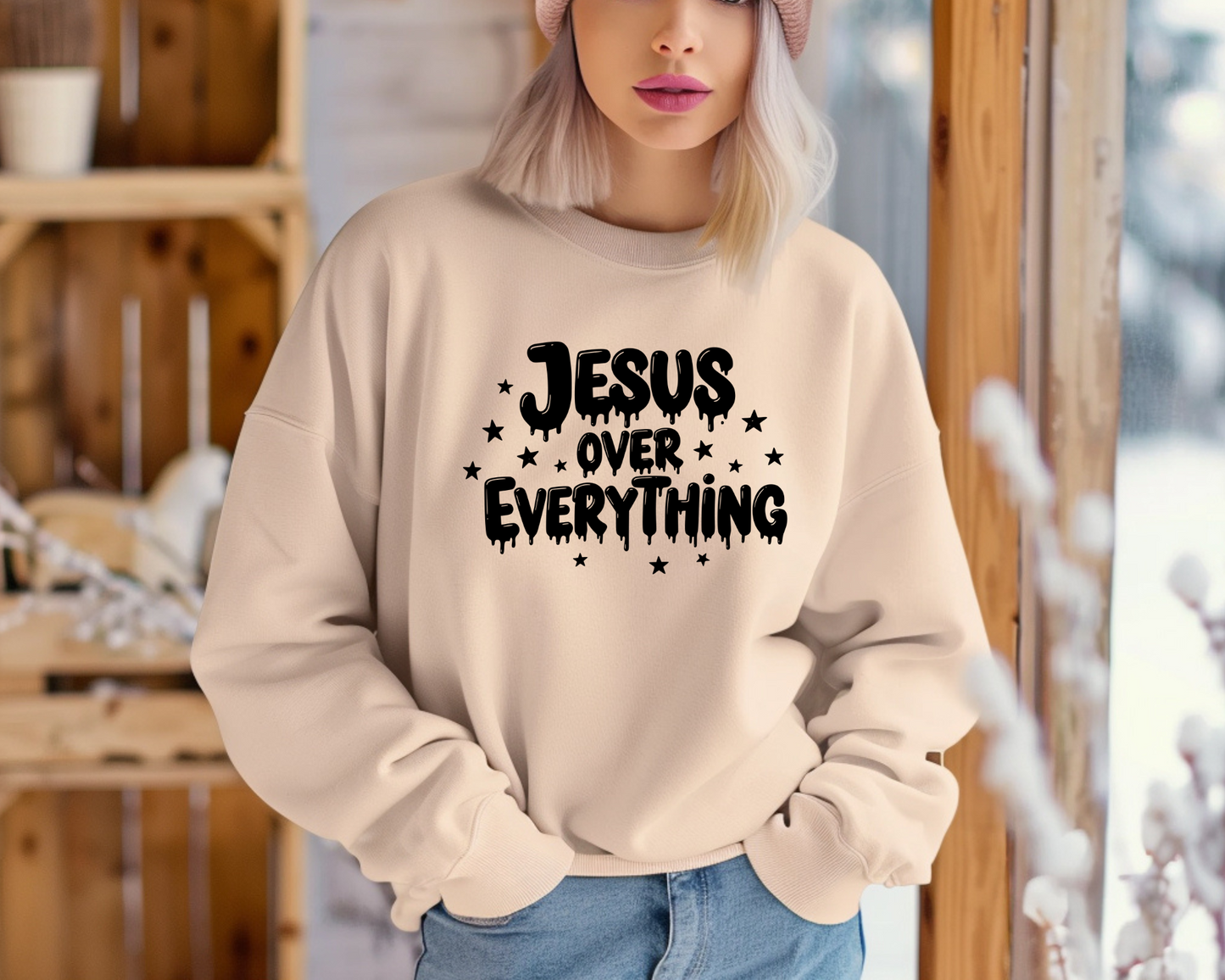 Jesus Over Everything black