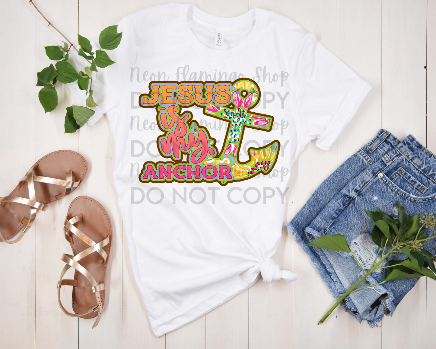 Jesus Is My Anchor Floral DTF TRANSFER