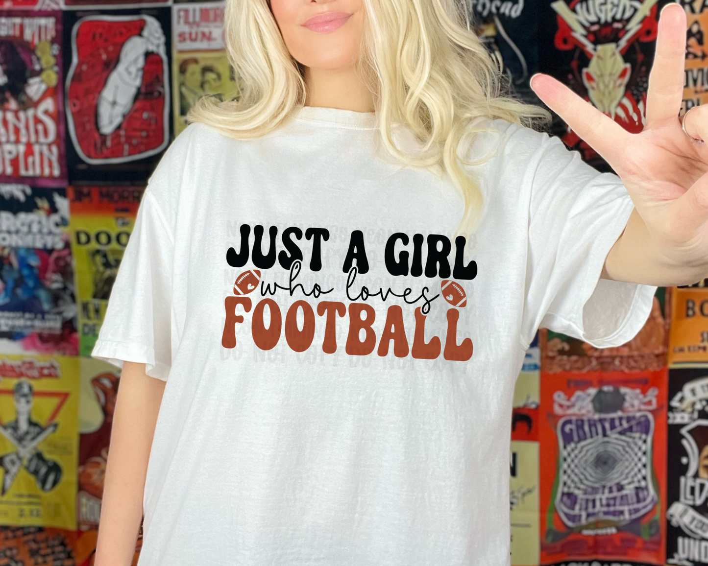 Just A Girl Who Loves Football DTF TRANSFER