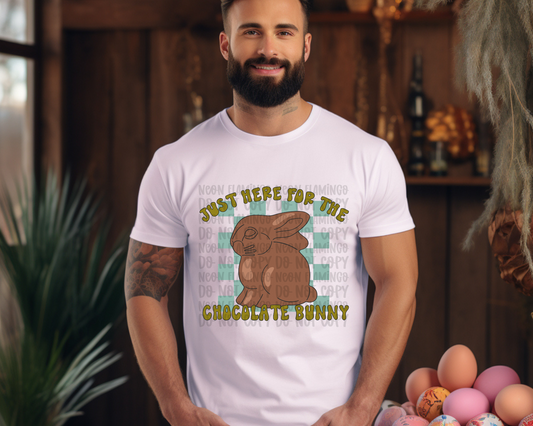Just Here for the Chocolate Bunny Blue Green