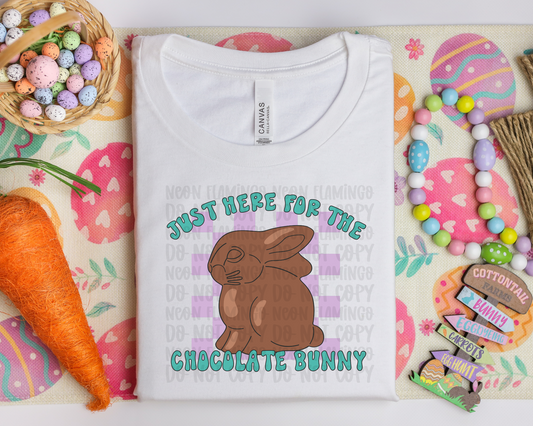 Just Here for the Chocolate Bunny Pink Teal