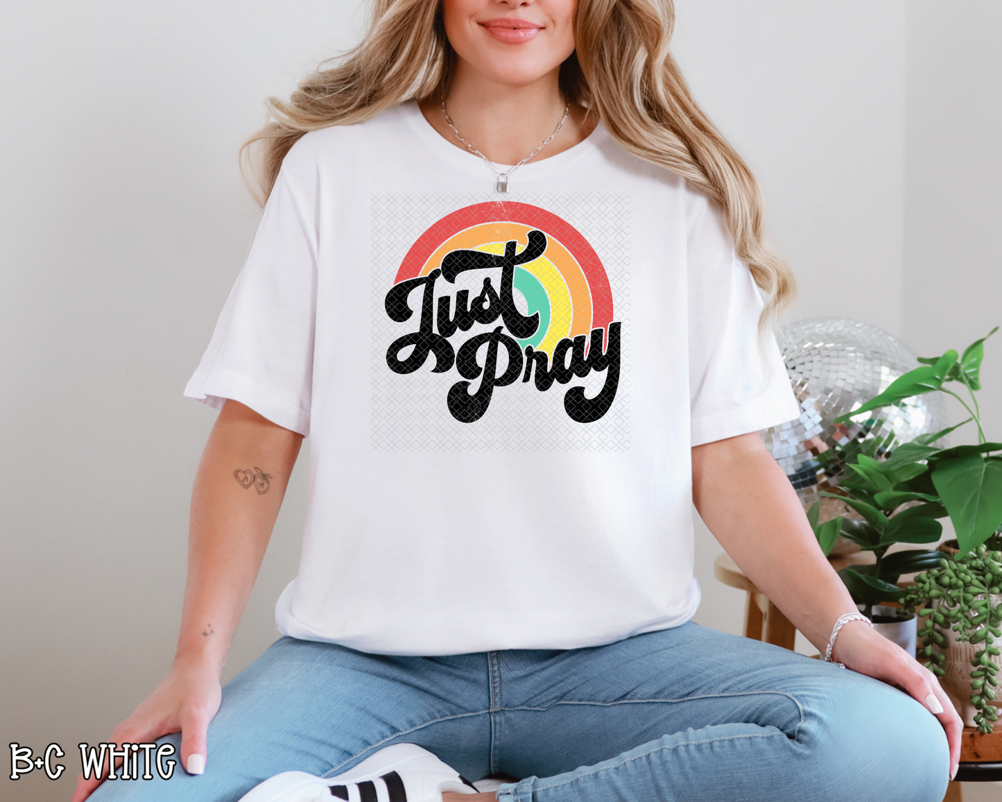 Just Pray Vintage Rainbow DTF TRANSFER