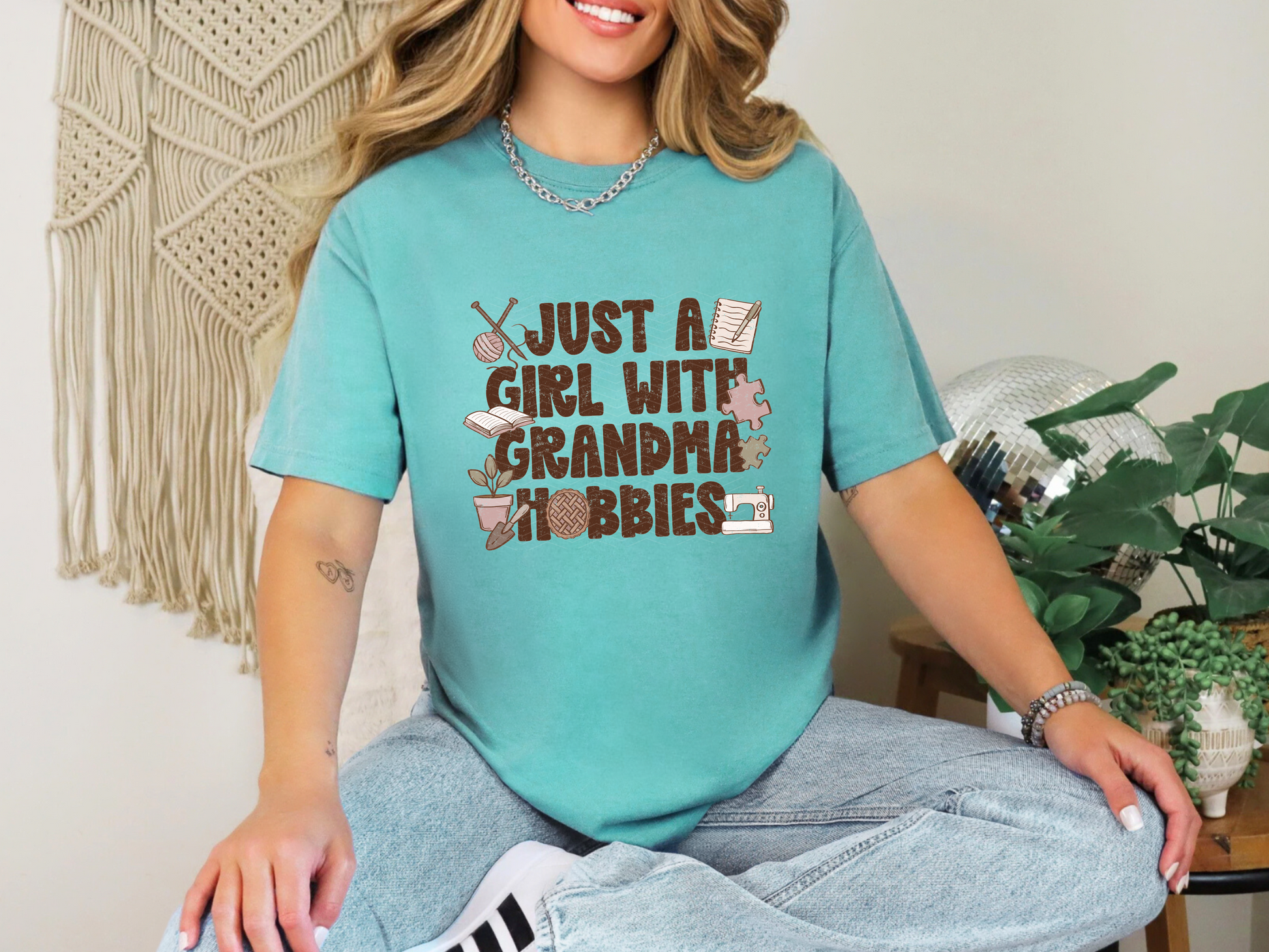 Just A Girl With Grandma Hobbies DTF TRANSFER