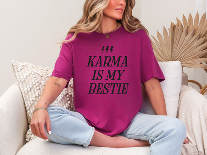 Karma Is My Bestie Black DTF TRANSFER