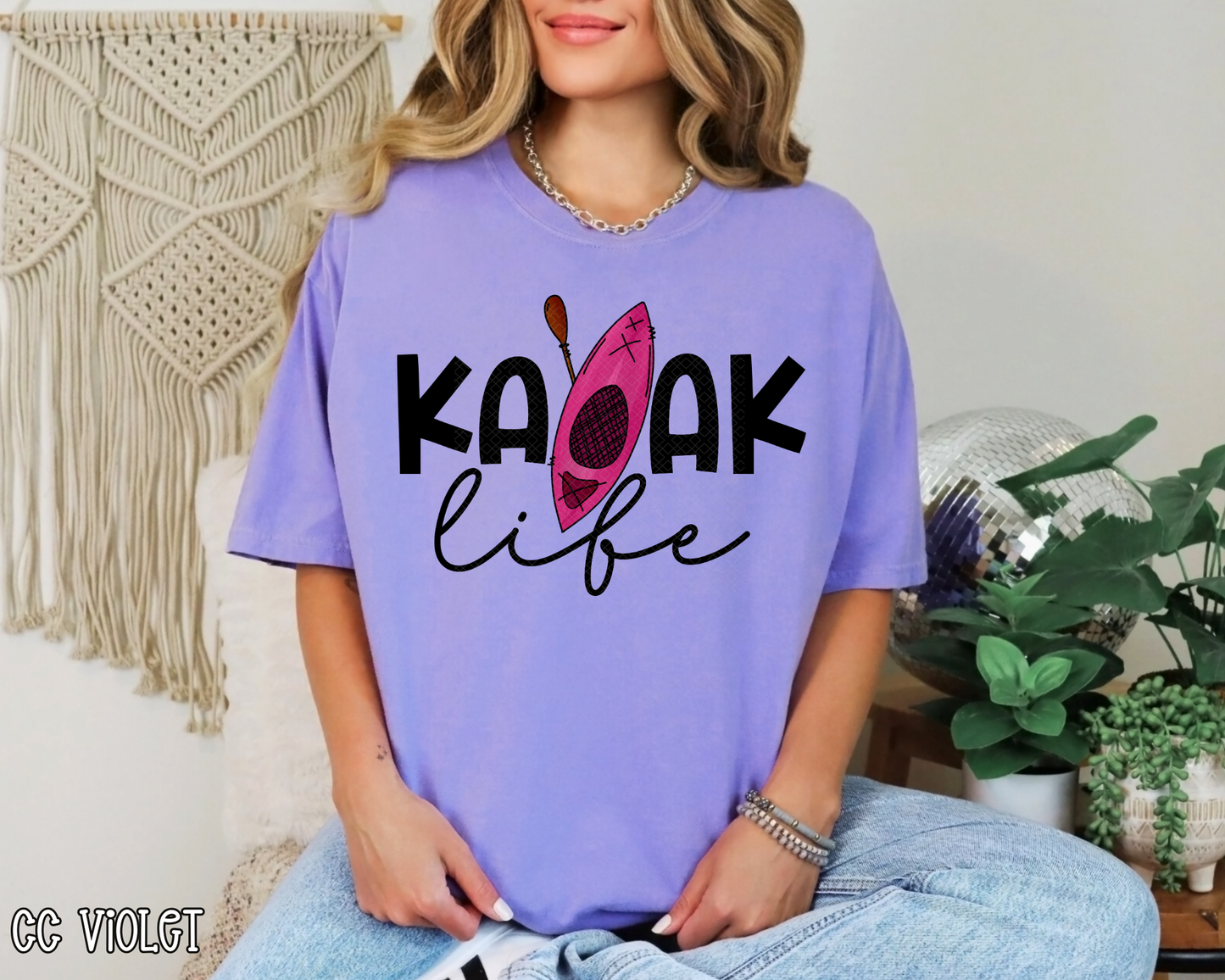 Kayak Life Pink DTF TRANSFER