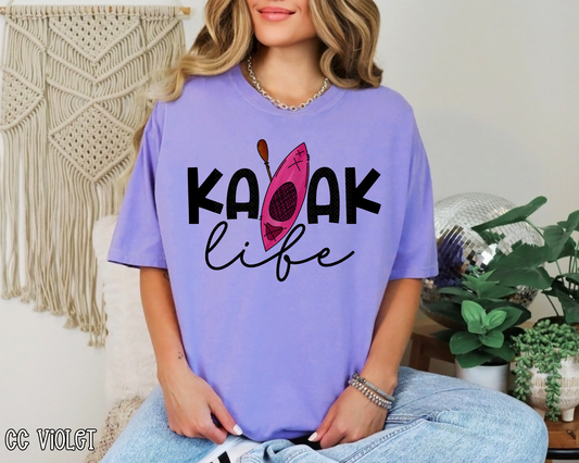 Kayak Life Pink DTF TRANSFER