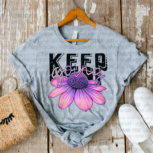 Keep Going Purple Flower DTF TRANSFER