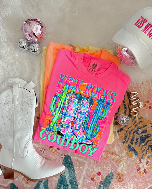 Kick Rocks Cowboy Neon Scene DTF TRANSFER
