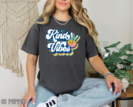 Kind Vibes Peace Sign Retro DTF TRANSFER