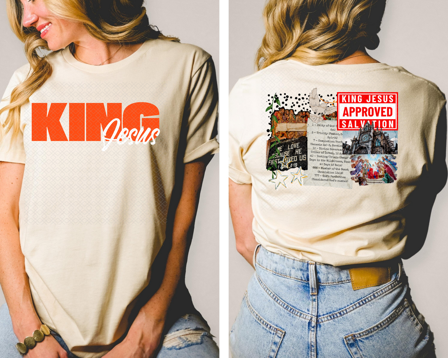 King Jesus collage DTF TRANSFER