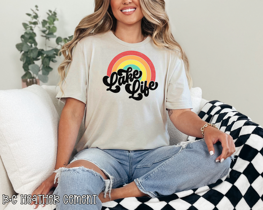 Lake Life Vintage Rainbow DTF TRANSFER