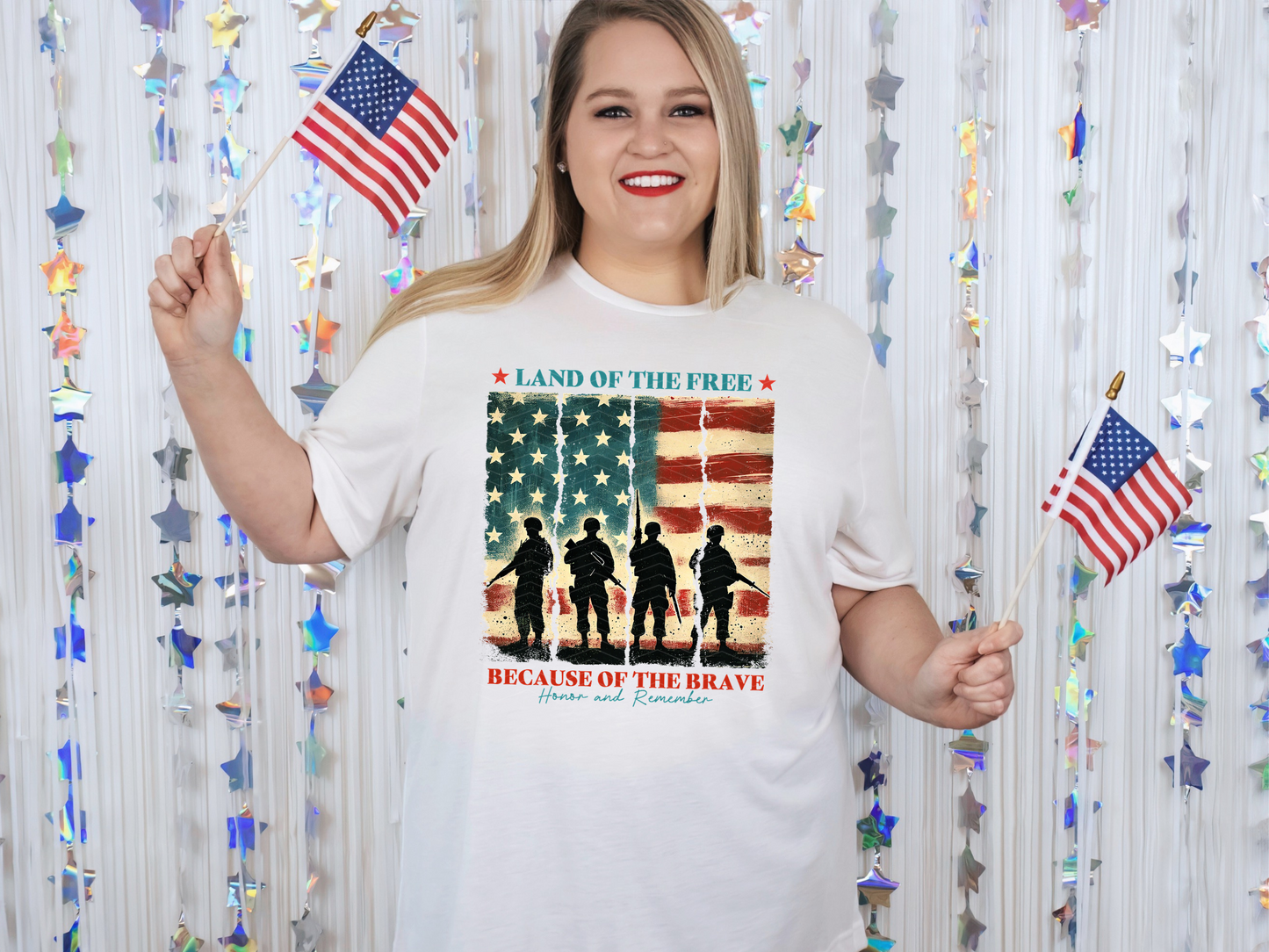 Land Of The Free Because Of The Brave Honor And Remember DTF TRANSFER