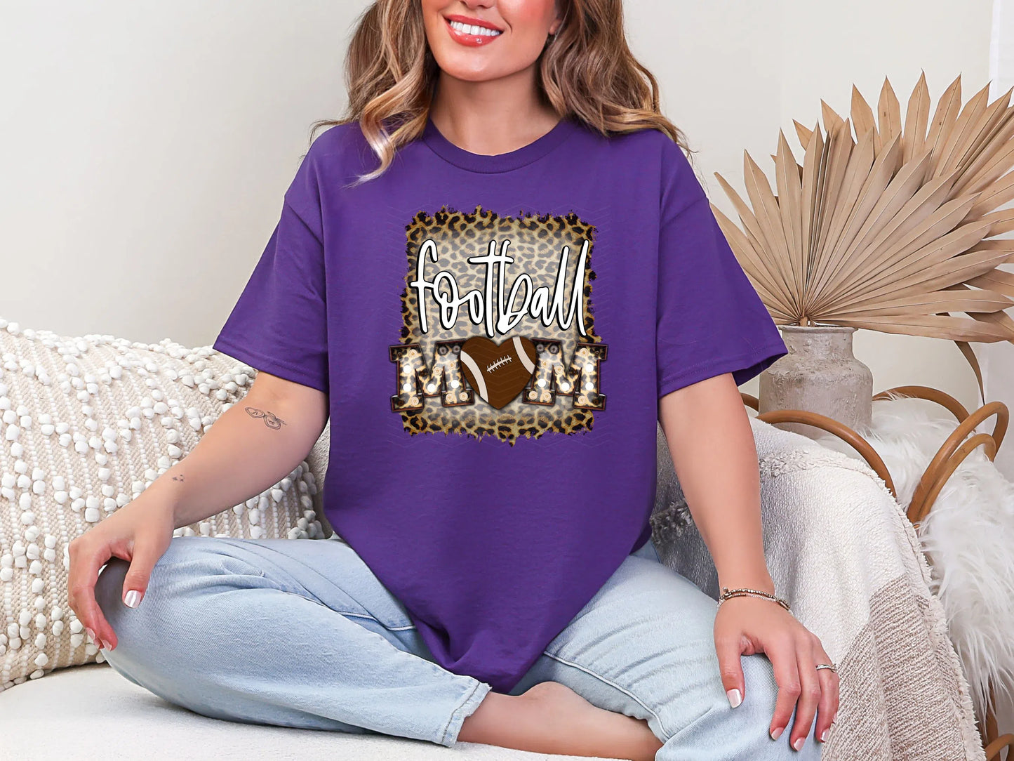Leopard Football Mom DTF TRANSFER