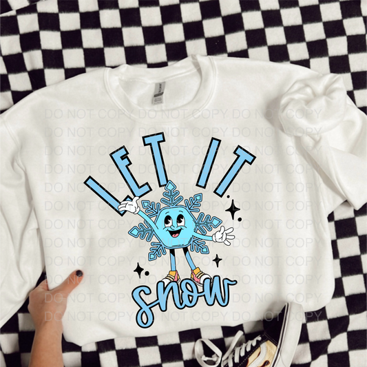 Let It Snow Cartoon Snowflake DTF TRANSFER