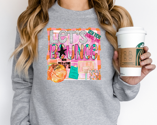 Let's Bounce Brushstroke Pink DTF TRANSFER