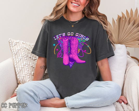 Let's Go Girls Neon Boots DTF TRANSFER