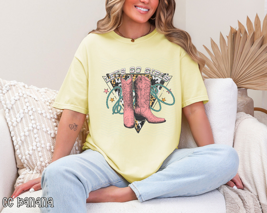 Let's Go Girls Vintage Boots DTF TRANSFER