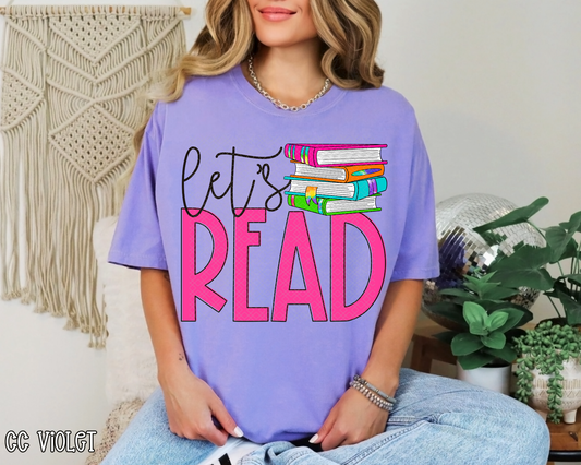 Let's Read Tie-Dye DTF TRANSFER