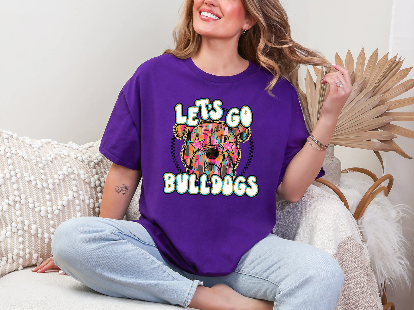 Lets Go bulldog DTF TRANSFER