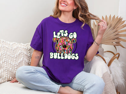 Lets Go bulldog DTF TRANSFER