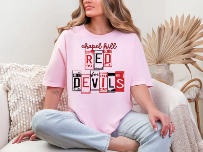 License Plate Mascot - Chapel Hill Red Devils Stacked DTF TRANSFER