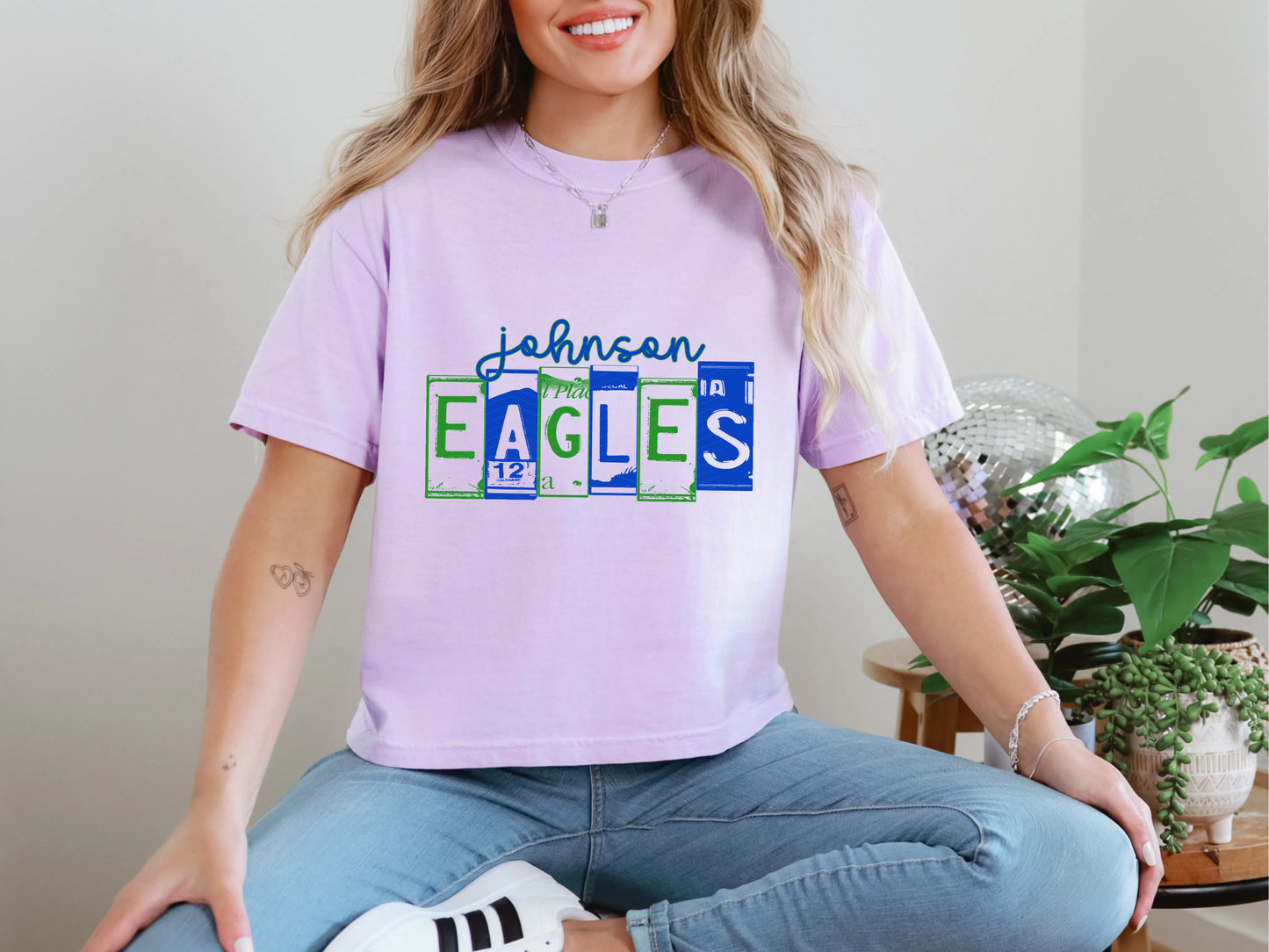 License Plate Mascot - Johnson Eagles DTF TRANSFER