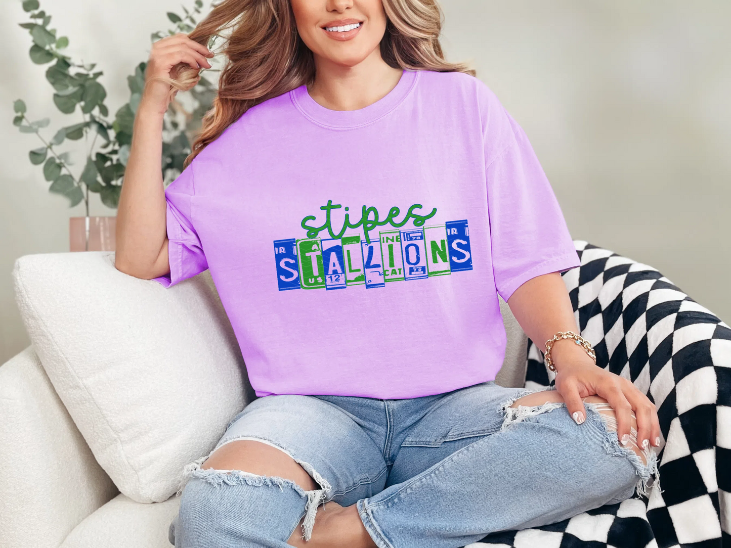License Plate Mascot - Stipes Stallions DTF TRANSFER
