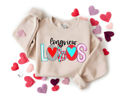 Valentine's Mascot | Hearts Poppy Style | DTF TRANSFER
