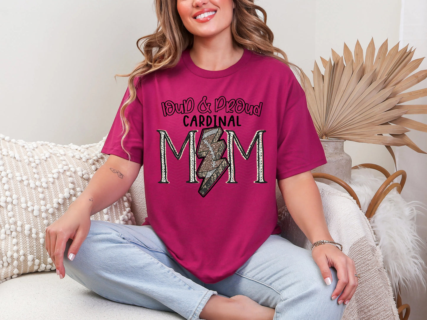 Loud and Proud Football Mom'cardinal DTF TRANSFER