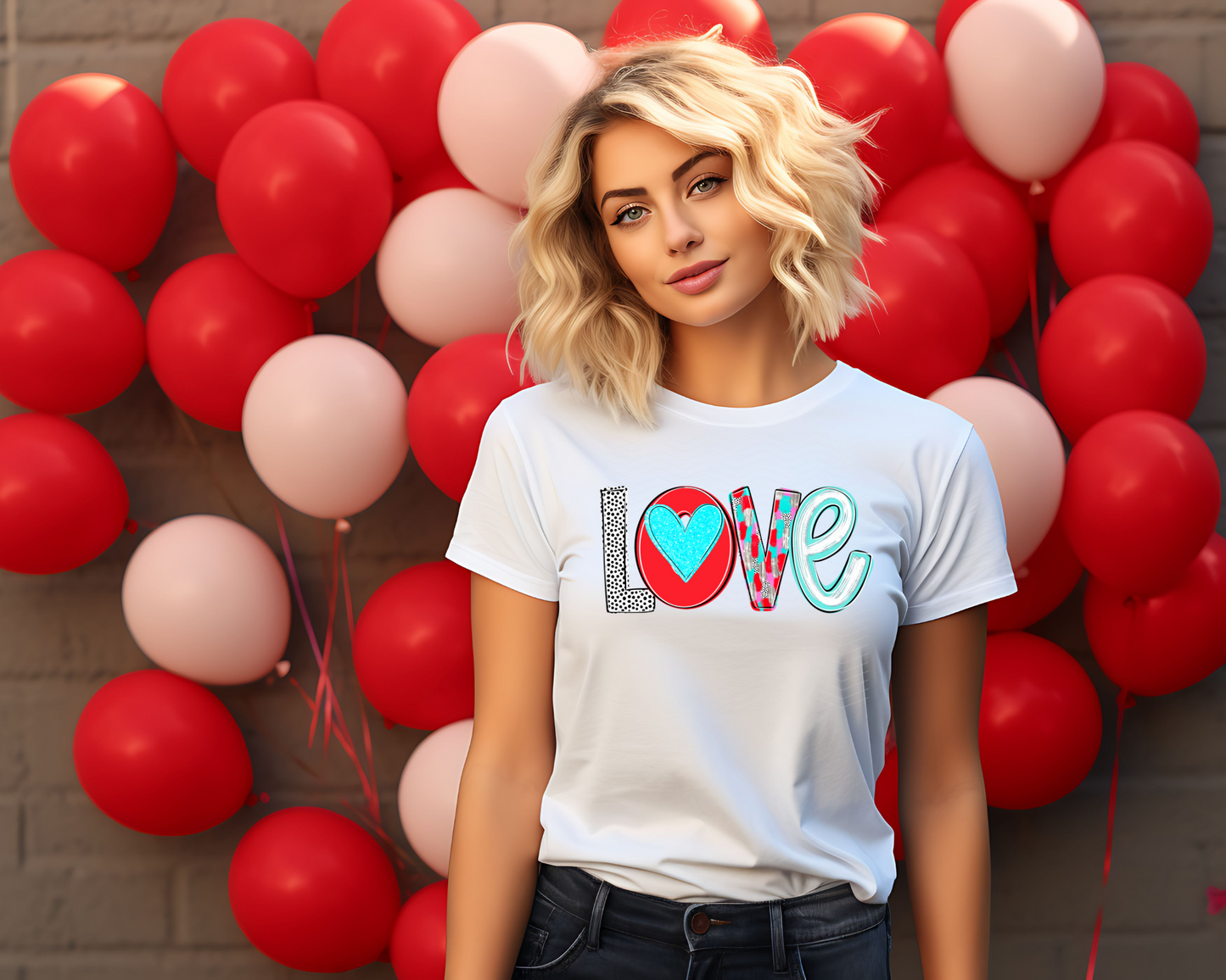LOVE Hearts Poppy DTF TRANSFER