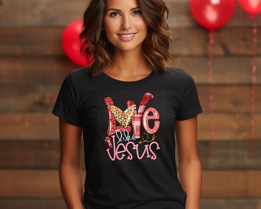 Love Like Jesus Leopard Plaid