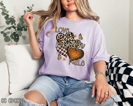 Love Never Fails Checkered & Leopard DTF TRANSFER