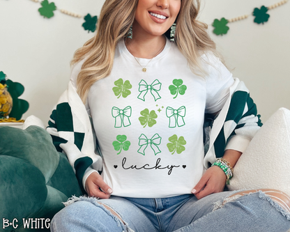 Lucky Shamrock & Bow Collage DTF TRANSFER