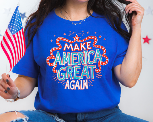Make America Great Again Red & Teal DTF TRANSFER